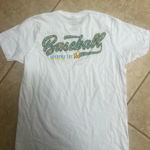 White Tee with Green Graphic - Picture 9 of 10